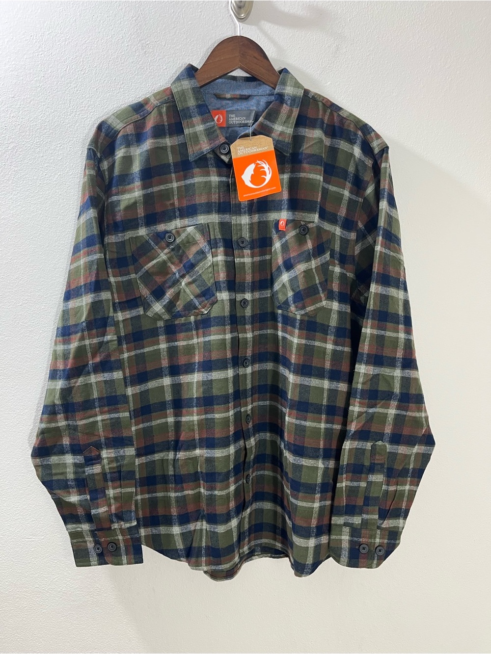 American Outdoorsman Men's XL Flannel Plaid Button-Down Shirt Long Sleeve Trail